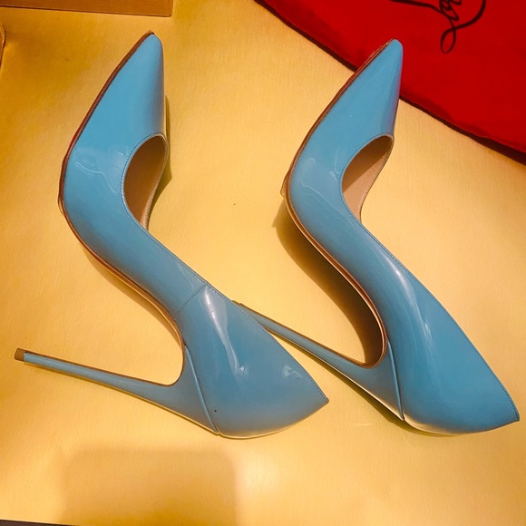 Louboutin Paris So Kate 120 Patent Pacific Blue size 37 worn 1 Time - Saks 5th - Picture 2 of 12